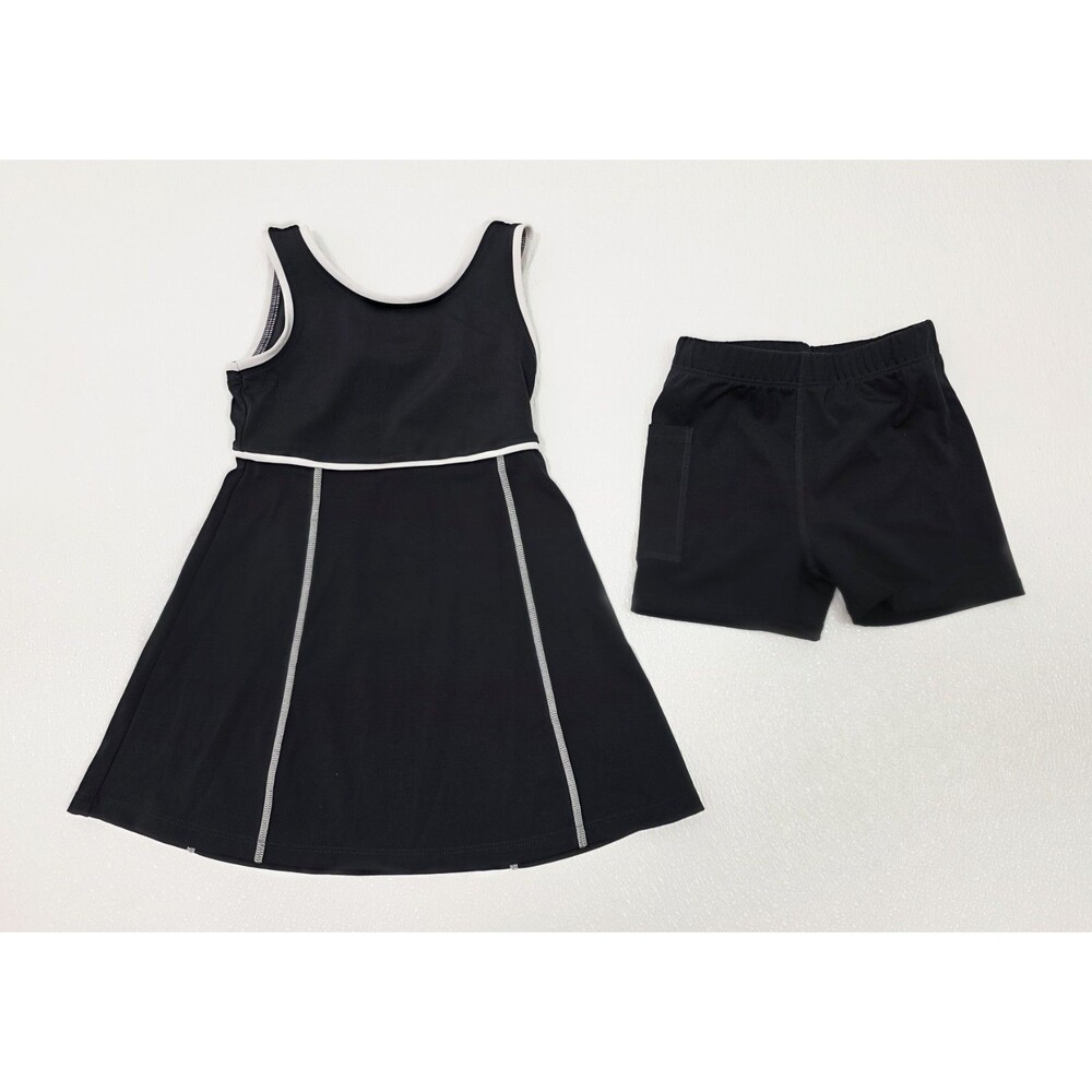 Tommy Bahama Active Girls Tennis Dress Black White Racerback Size 4 With Shorts